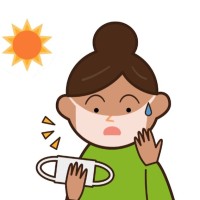 マスク日焼け　イラスト